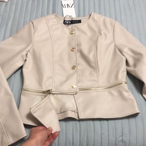 Zara faux leather zippered jacket